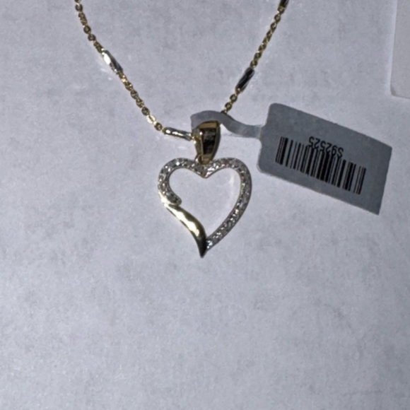 14K Gold Vermeil Diamond Heart Pendant | Genuine SI Diamond Gift For Women - Picture 4 of 6